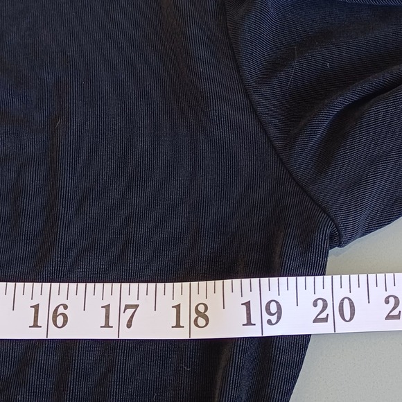 Chico's Travelers Black Wrap Midi Dress 3/4 Sleeve Tie Waist Size 2 L Large - Picture 5 of 7